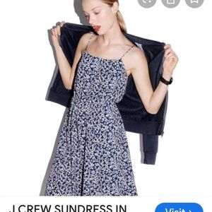 J. Crew Blue and White Floral Midi Dress